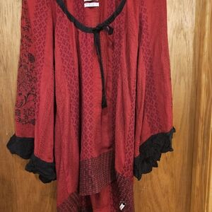 ONE X ONE TEASPOON Red Tunic Top - Size XS